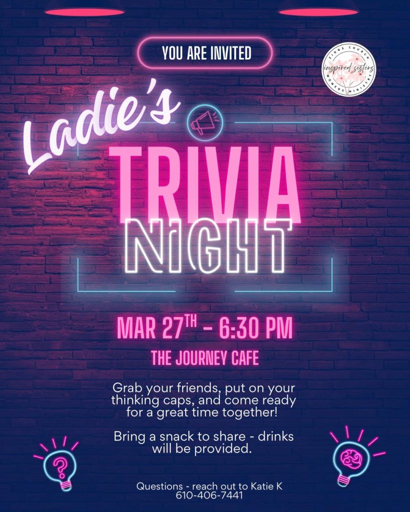 Ladies Trivial Night at the Journey Cafe with Zions Church in Hamburg pa